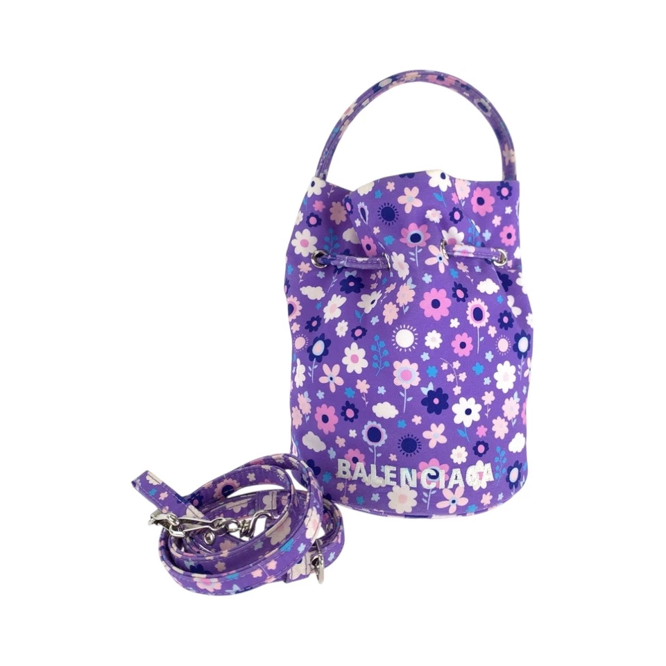 Bolso de hombro BALENCIAGA con cordón flor PU 656682 2 vías púrpura Foto 1 de 4