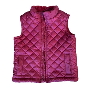 Toddler Puffer Vest Zip Up Size XS (3-4) Burgundy Red Maroon Quilted - Picture 1 of 3
