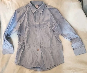 BROOKS BROTHERS 346 MENS BUTTON DOWN LONG SLEEVE SHIRT 16 2/3 Blue Striped - Picture 1 of 5