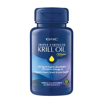 GNC Triple Strength Krill Oil Mini, 60 Softgels, Joint, Skin, Eye, Heart Health - Image 1 of 4