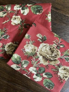 MODA Morning Glory By Robyn Pandolph Tan Roses Two 17” x 43” Cotton Fabric - VTG - Picture 1 of 3