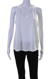 Amo Womens Sleeveless Round Neck Lined Basic Tank Top White Size M - Picture 1 of 6