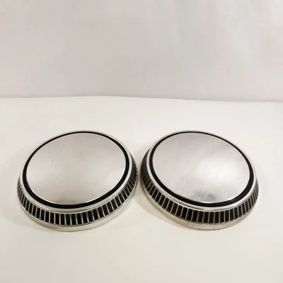 1971 1972 1973 Ford Pinto Fairmount Mustang Mercury Dog Dish Hubcaps Pair Vtg - Image 1 of 4