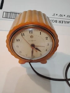 GENERAL ELECTRIC ART DECO BAKELITE ELECTRIC CLOCK ANTIQUE 7H80 MODEL - Picture 1 of 8
