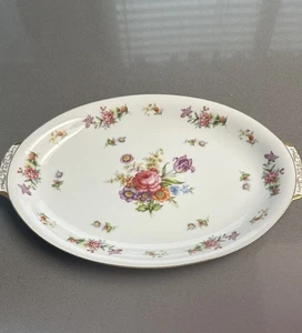 Vintage Harmony House Dresdania Fine China Floral 14” Oval Serving Platter - Picture 1 of 7