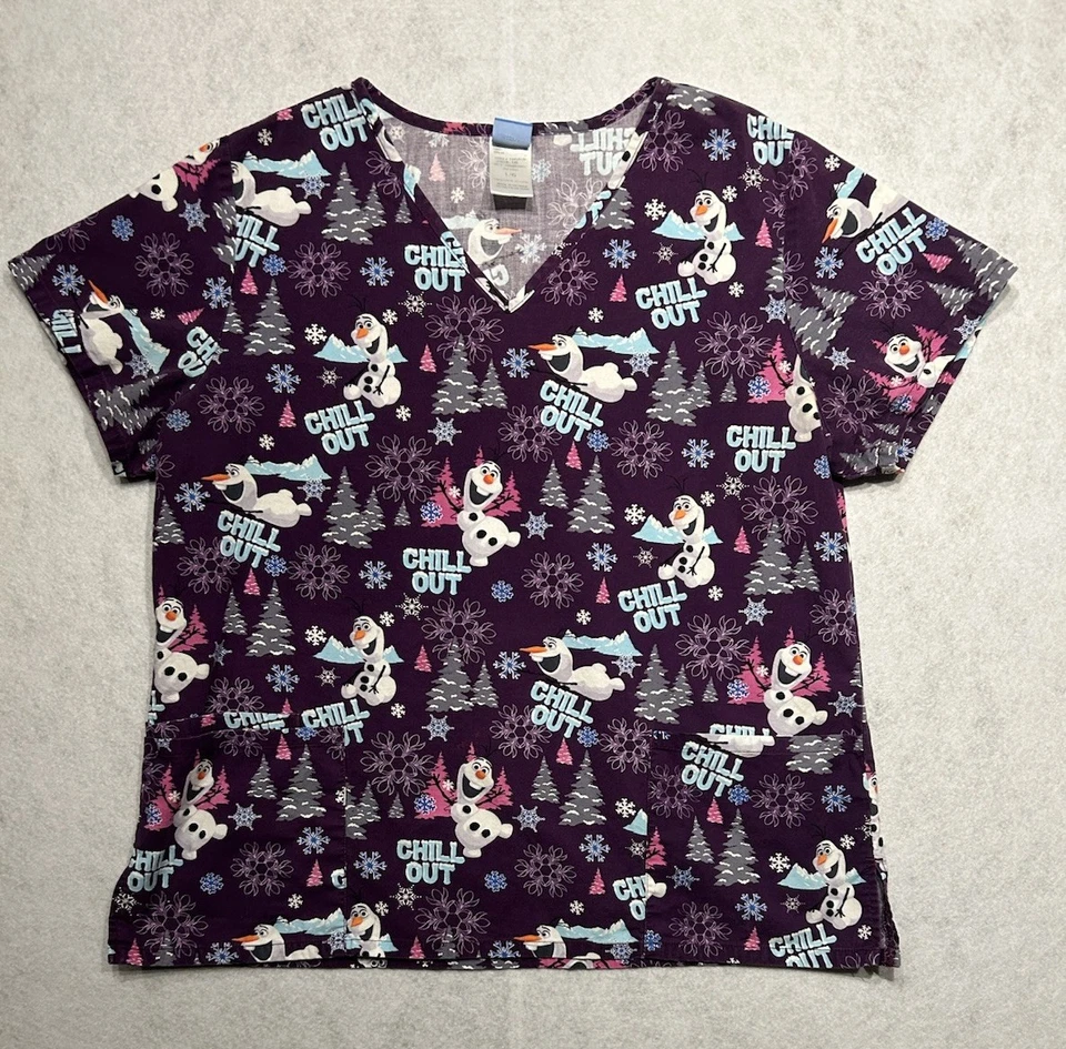 迪士尼磨砂上衣紫色 FROZEN-OLAF "Chill Out" 尺寸 L — 第 1/4 张图片