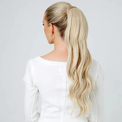 Stranded Long Wand Wave  Ponytail hairpiece Clamp and Drawstring - Image 1 of 2