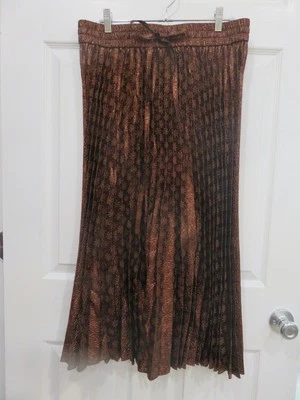 Rojo Valentino Plisado Midi Brillo Fiesta Noche Falda Foto 1 de 4