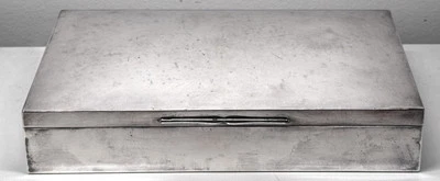 Caja de plata vintage 835 19,8 oz 8,75 L x 5,25 W x 1-5/8" de alto MCM joyería moderna Foto 1 de 4