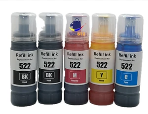 T522 Ink Refill Bottles for Ecotank ET-3710 ET4810 ET-3850 Printer (2BK CMY) - Picture 1 of 11