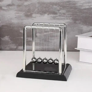 Newton's Cradle Steel Balance Ball Physics Science Pendulum Desk Fun Toy UK - Picture 1 of 12