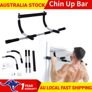 Pull Up Chin Up Bar Doorway Wall Exercise Home Gym Workout Fitness Abs Portable - Picture 1 of 11