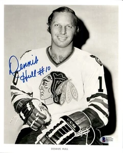 Dennis Hull Signed Chicago Blackhawks 8x10 Photo Beckett COA - Picture 1 of 1
