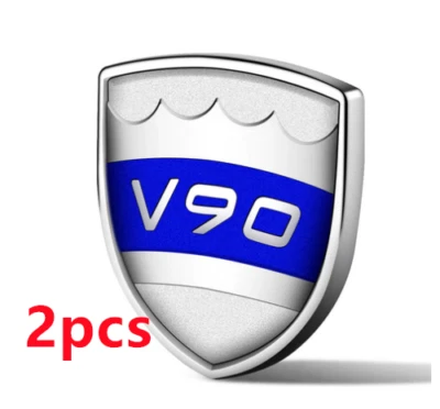 2PCS For VOLVO V90 Boot Rear Trunk Side Emblem Sticker Decal Metal Badge Silver- - Image 1 of 4