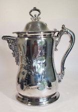 19th Century Middlesex Silver Quadruple Plate Water Pitcher Beaded Repousse