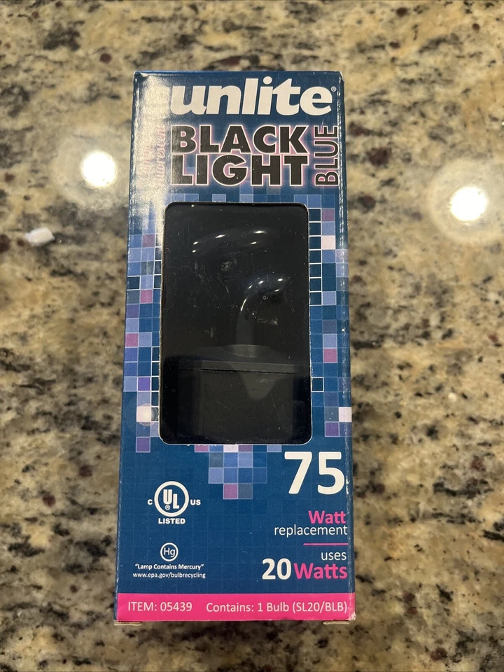 Sunlight 20W UV Black Light Spiral CFL Fluorescent Light Bulb - E26 - 05439 - Image 1 of 4