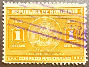 Honduras:1939 Local Motives 1 C. Centavo Collectible Stamp. Orange. Vintage - Picture 1 of 2