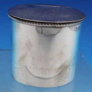 Sterling Silber Handarbeit Teedose oval mit Klappdeckel und Seilrand (#6689) - Bild 1 von 9