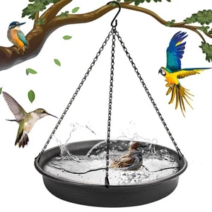 Bandeja de agua colgante para baño de pájaros baño para pájaros silvestres jardín estación de riego de refrigeración nueva - Imagen 1 de 8