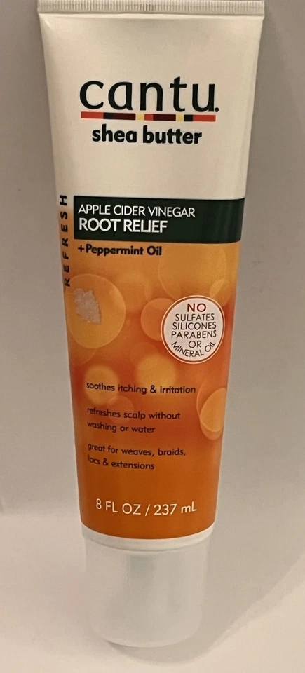 Manteiga de Karité CANTU Alívio de Raiz de Vinagre de Maçã + Óleo de Hortelã-Pimenta Fl Oz 8 Novo - Imagem 1 de 1