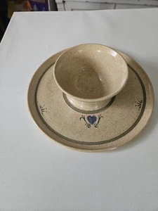 Otagiri Stein Keramik 9,5" Studio Kunst Chip & Dip Schale/Platte, signiert - Bild 1 von 7