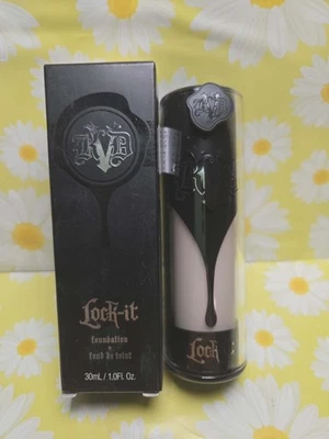 KVD Kat Von D Lock It Foundation Original 1.0 oz LIGHT 41 NEUTRAL NEW in box - Image 1 of 4