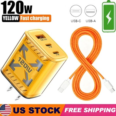 120W Supe Fast Charging USB Type C Wall Charger For Samsung iPhone Android Phone - Image 1 of 4