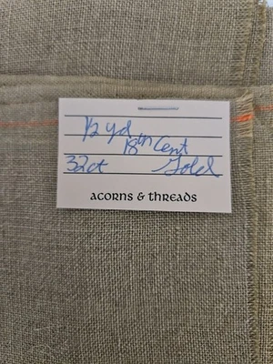 32 Count Zweigart 18th CENTURY GOLD 27"x34" Half-Yard Linen Cross Stitch Fabric - Image 1 of 2