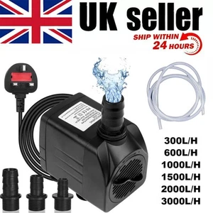 Water Pump Feature Fountain Outdoor Garden Fish Pond Submersible Aquarium New UK - Picture 1 of 22