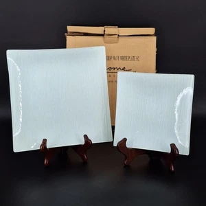 Glass Menagerie Crisp Wavy Lines White Plates From At Home - Picture 1 of 15