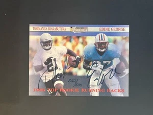 1996 Pro Line II Memorabilia Rookie /600 Tim Biakabutuka Eddie George Auto RC - Bild 1 von 2