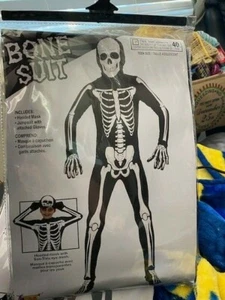 Bone Suit Skeleton Invisible Man Skin Suit  Halloween Teen Costume  New!!! - Picture 1 of 2