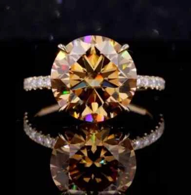 3Ct Round Lab Created Chocolate Diamond 14K Rose Gold Plated Wedding Ring Womens - Image 1 of 4