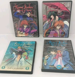 Menge 4 Vintage DVD Filme Kurouni Kenshin Anime Cartoon in Original Hüllen - Bild 1 von 18