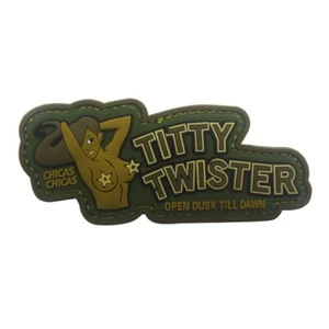 3D PVC Titty Twister Open Dusk Till Dawn Rubber Hook Loop Patch Badge Forest - Picture 1 of 4
