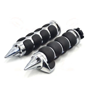 Chrome 1" 25mm Handlebar Hand Grips Motorcycle Cafe Racer Old School Scooter ATV - Picture 1 of 9