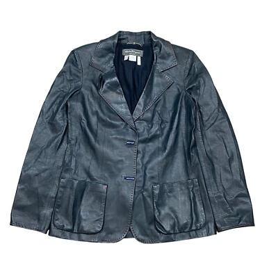 Chaqueta Blazer De Colección Salvatore Ferragamo Cuero Genuino Para Mujer 8 Foto 1 de 4