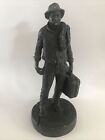 Michael Garman Coal Miner Sculpture ? Statue Figurine Black Signed 1970 12?
