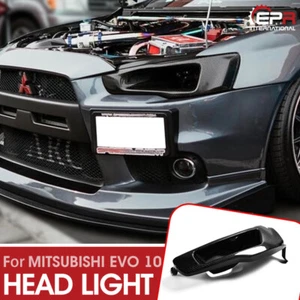 Kit de cubierta de faros estilo VEN de fibra de carbono para Mitsubishi Evolution EVO 10 - Imagen 1 de 8