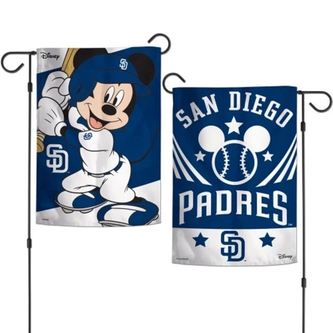 SAN DIEGO PADRES MICKEY MOUSE DISNEY 12"X18" 2-SIDED GARDEN FLAG NEW WINCRAFT Cover