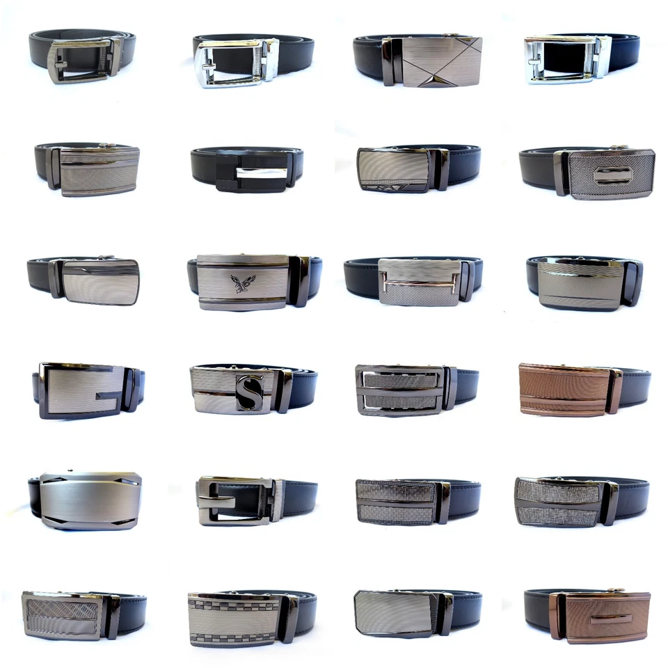 Мужской черный металлический автоматический щелчок замок храповик пряжка платье повседневный ремень для гольфа  - Изображение 1 из 3