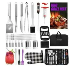 Vivitest BBQ Tool Set Heavy Duty Stainless steel 34 Pieces - Picture 1 of 8
