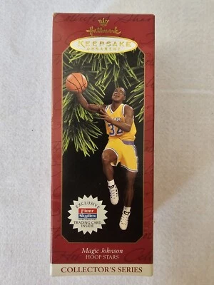 Magic Johnson 1997 Vintage Hallmark Keepsake Hoop Estrellas Ornamento de Coleccionista 7x1 Foto 1 de 4