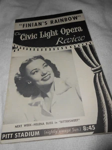 OLD VTG 1951 THE CIVIC LIGHT OPERA REVIEW FINIAN S RAINBOW PROGRAM - Picture 1 of 4