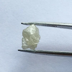 1.95Ct Natural White Gray Raw Diamond Loose Rough diamond I3 Clarity 8.16mm X80 - Foto 1 di 9