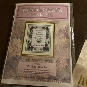 Wedding sampler cross stitch kit 14 count - Picture 1 of 2
