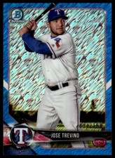 2018 Bowman Chrome Prospects Blue Shimmer Jose Trevino /150 Texas Rangers #BCP27