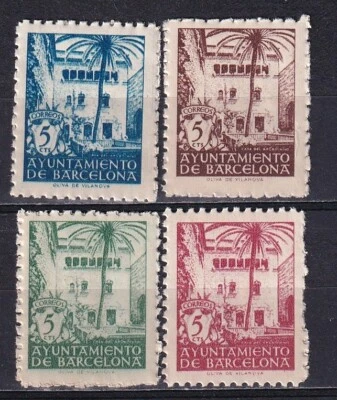 Barcelona 1945 Edifil 65/68 Arcediano's house architecture MNH VF - Image 1 of 2