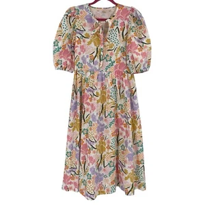 Vestido midi BARBOUR para mujer EE. UU. 8 DELPHINIUM estampado floral bolsillos *sin etiqueta de talla* - Imagen 1 de 16