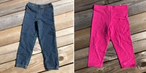 Carters Playwear size 5 Pull on Pants Pant NWT Lot of 2 Pink Denim Jean Carter's - Picture 1 of 14